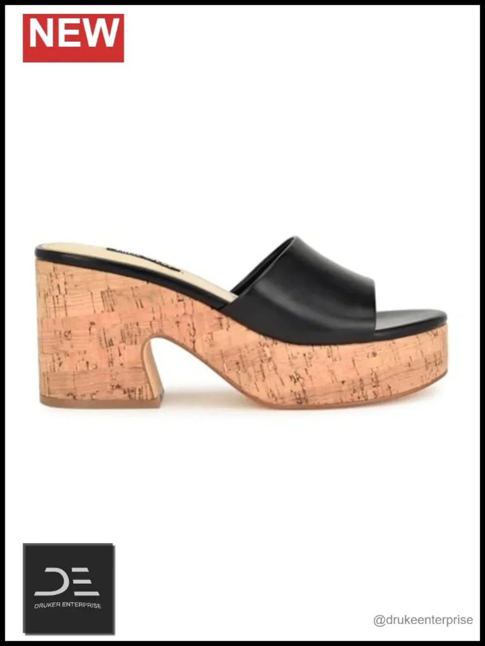 Nine West Faux Leather Slingback Wedge Sandal Round Toe Slip On 3.23